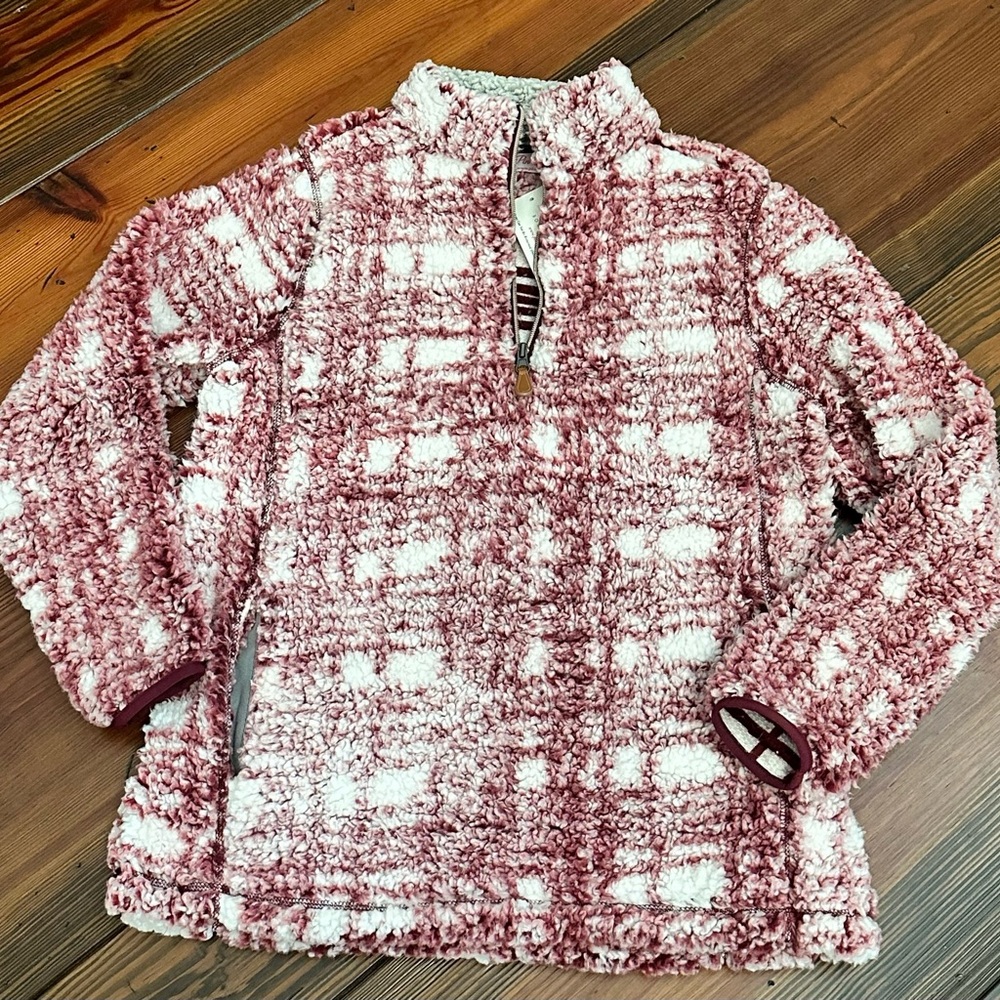 Wine Plaid Sherpa - Pink Lily
